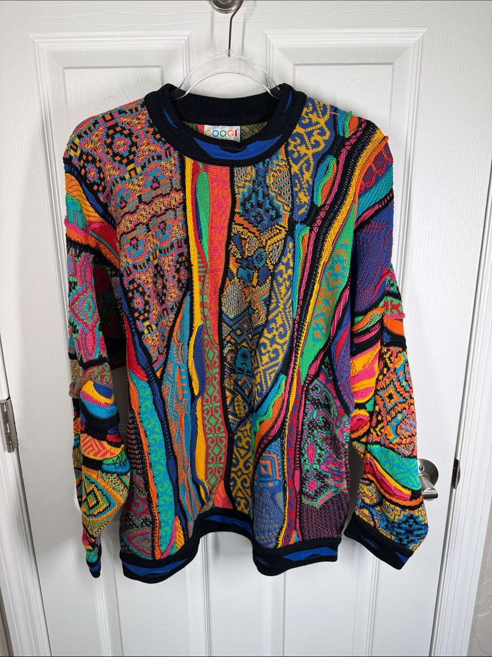 COOGI sweater vintage 90’s hip hop cotton multicolor like new size medium - Picture 3 of 9